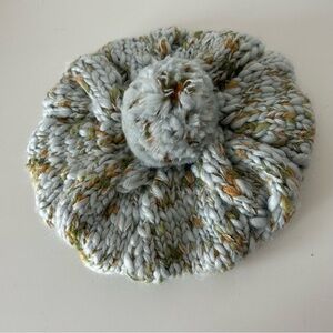 NWOT Baby Blue Chaos Chunky Knit w PomPom Women Beanie Winter Hat Soft/Warm OS